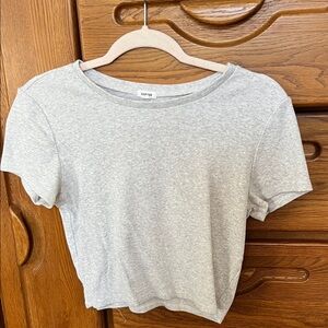 Garage Light Gray Short Sleeve Cropped Tee